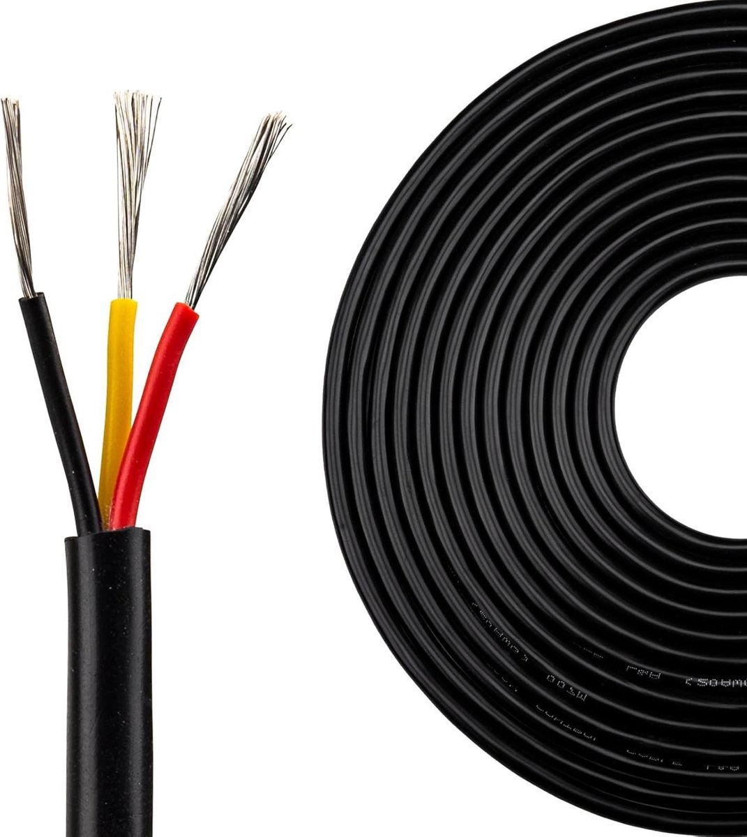 22 AWG electrical wire 3 cores 30.5m - tinned copper cable - high quality wires stroomkabel 3 aderige