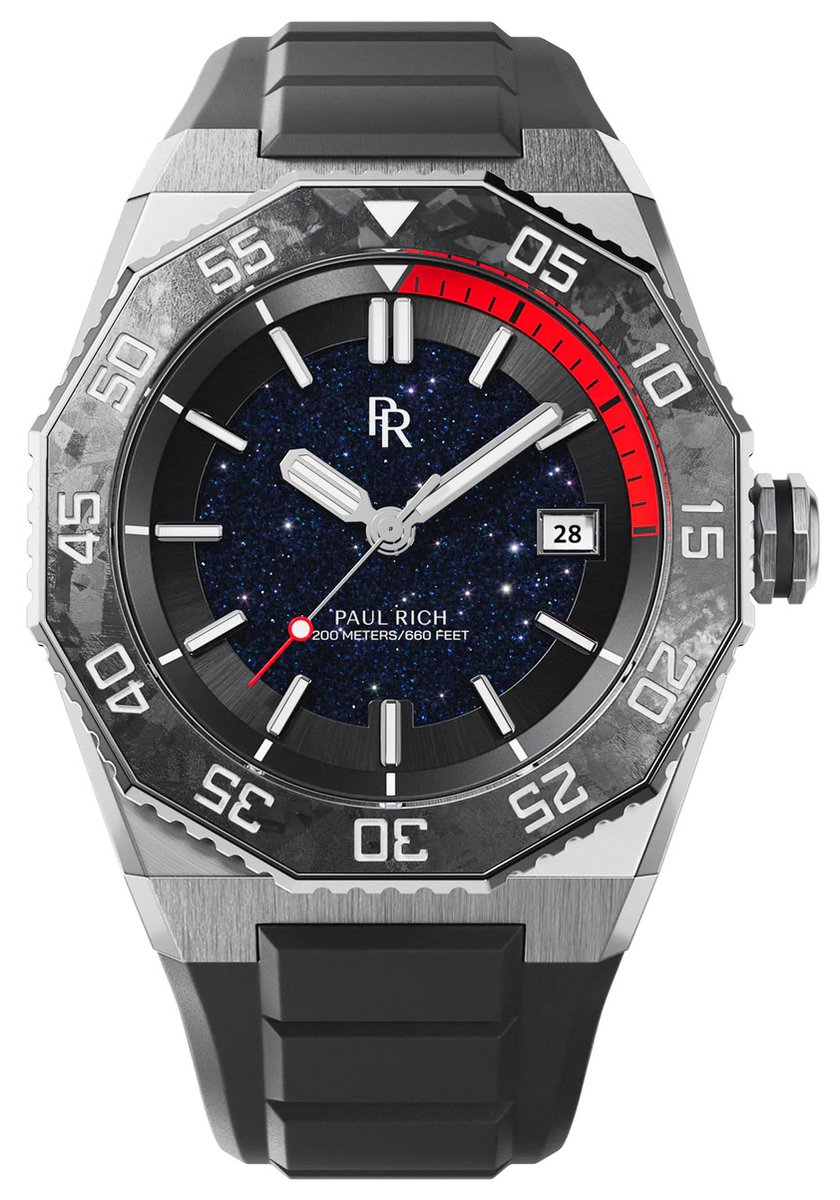 Paul Rich Aquacarbon Pro Midnight Silver DIV03-A automatisch horloge