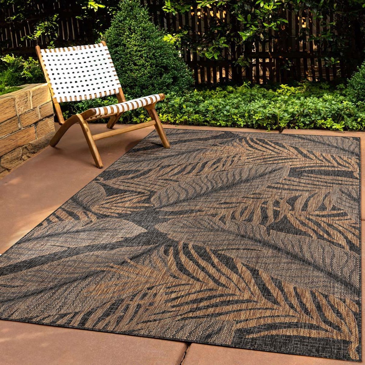 Jute buitenkleed - Borealis zwart/beige 300x400 cm