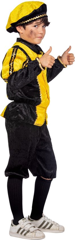 Wilbers & Wilbers - Costumes de père fouettard noirs - Costume Pete joyeux Pete jaune Costume enfant - Jaune - Taille 104 - Sinterklaas - Déguisements