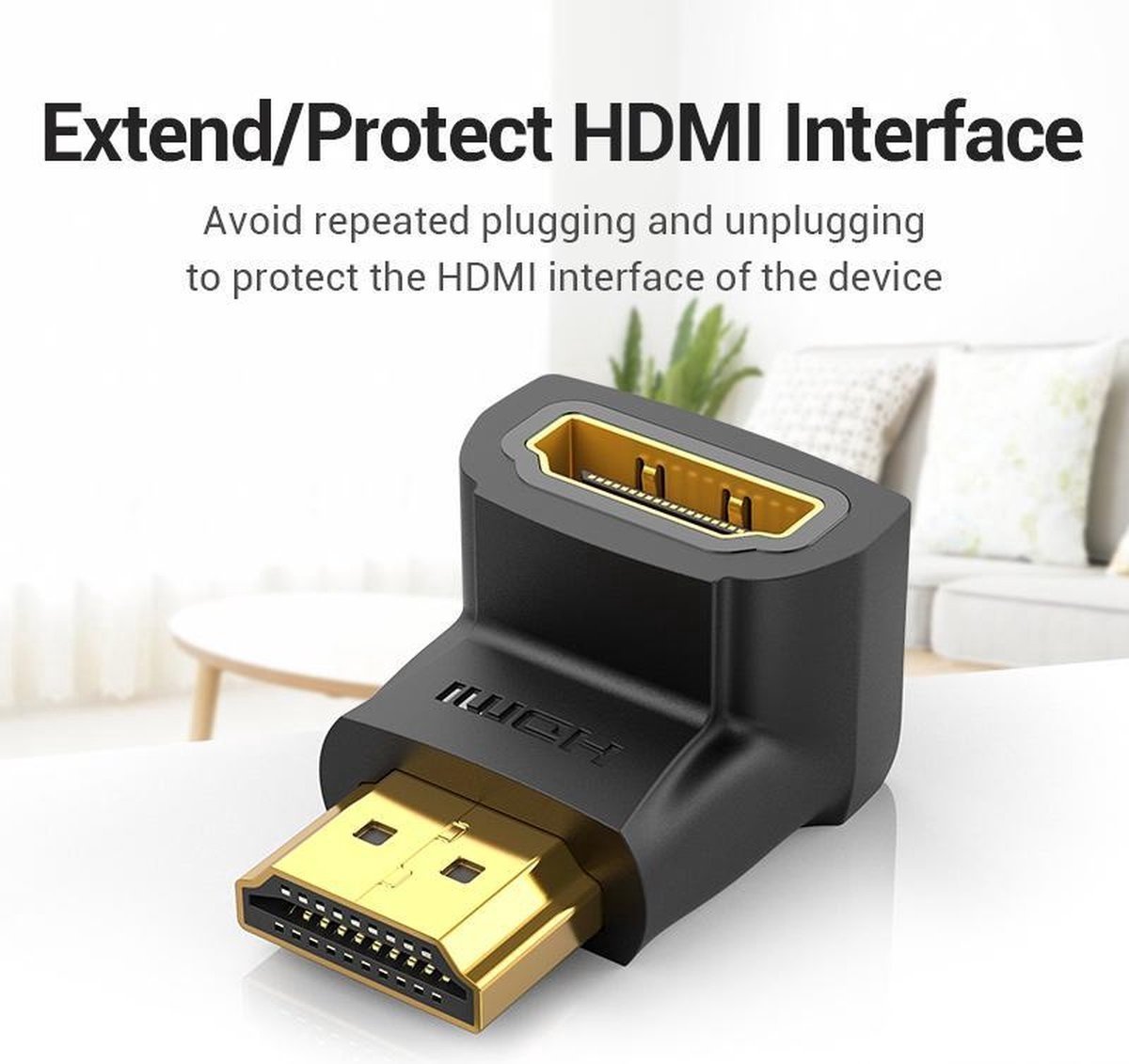 Vention HDMI hoekadapter - Haakse HDMI 2.0 adapter 4K 60Hz