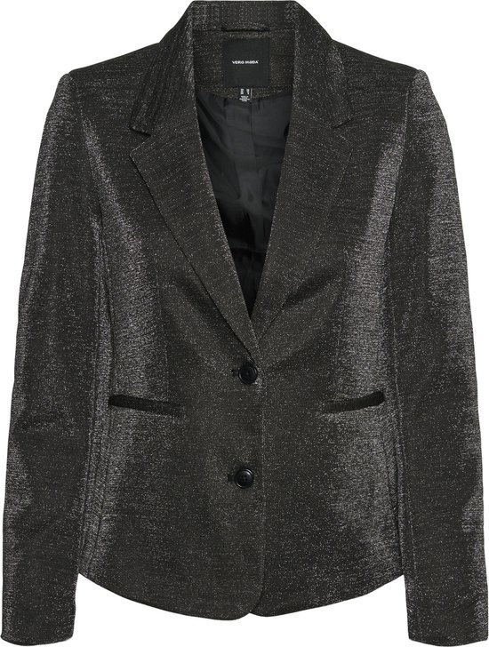 Vero Moda Blazer Vmshali Ls Fitted Shiny Blazer 10318742 Black/silver Lur Dames Maat - W36