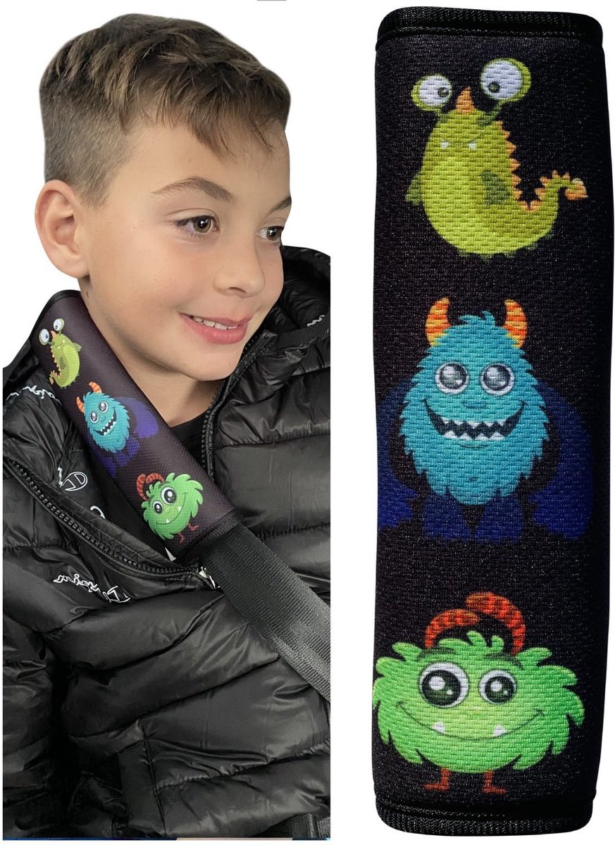 Gordelbeschermer - Monsters - 1 beschermer - Gordelhoes - Gordelkussen - voor baby's of kinderen