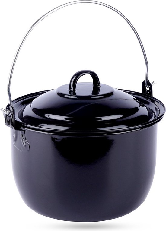 goulashketel - geëmailleerd - 14 liter - met grillrooster - met deksel - 90 x 48 x 69 cm