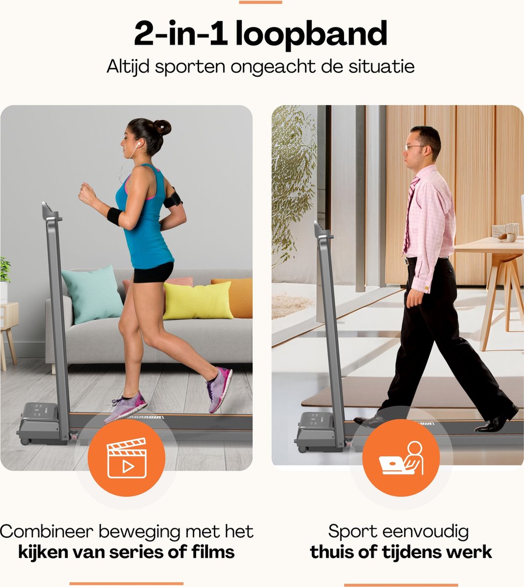 Afbeelding 3 van Lacardia elektrische loopband - Met afstandsbediening - walking pad - treadmill - Inklapbare wandelband - 1-10km/u