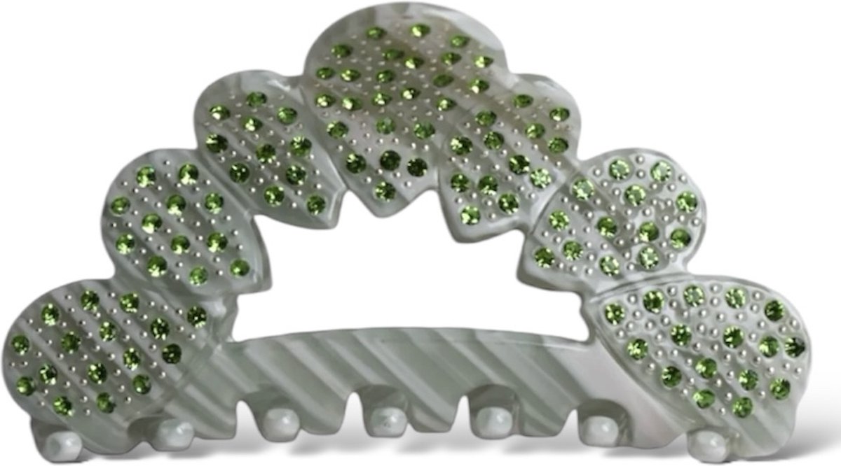 Made somewhere Rosie haarklem in matcha groen - Groen - 9.5 cm - Haarklemmen - Haaraccessoires - Acetaat
