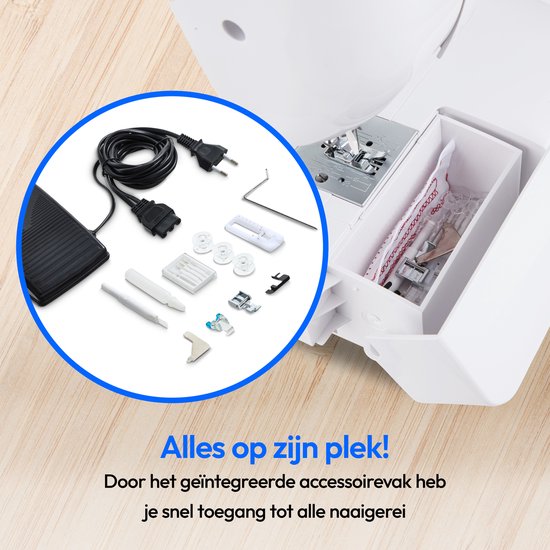 MEDION naaimachine met vrije arm SM60 (60 watt, 60 verschillende steekpatronen met knoopsgaten, led-naailampje, automatische draadinrijger, achteruitrijgknop, draadafsnijder, MD10689)