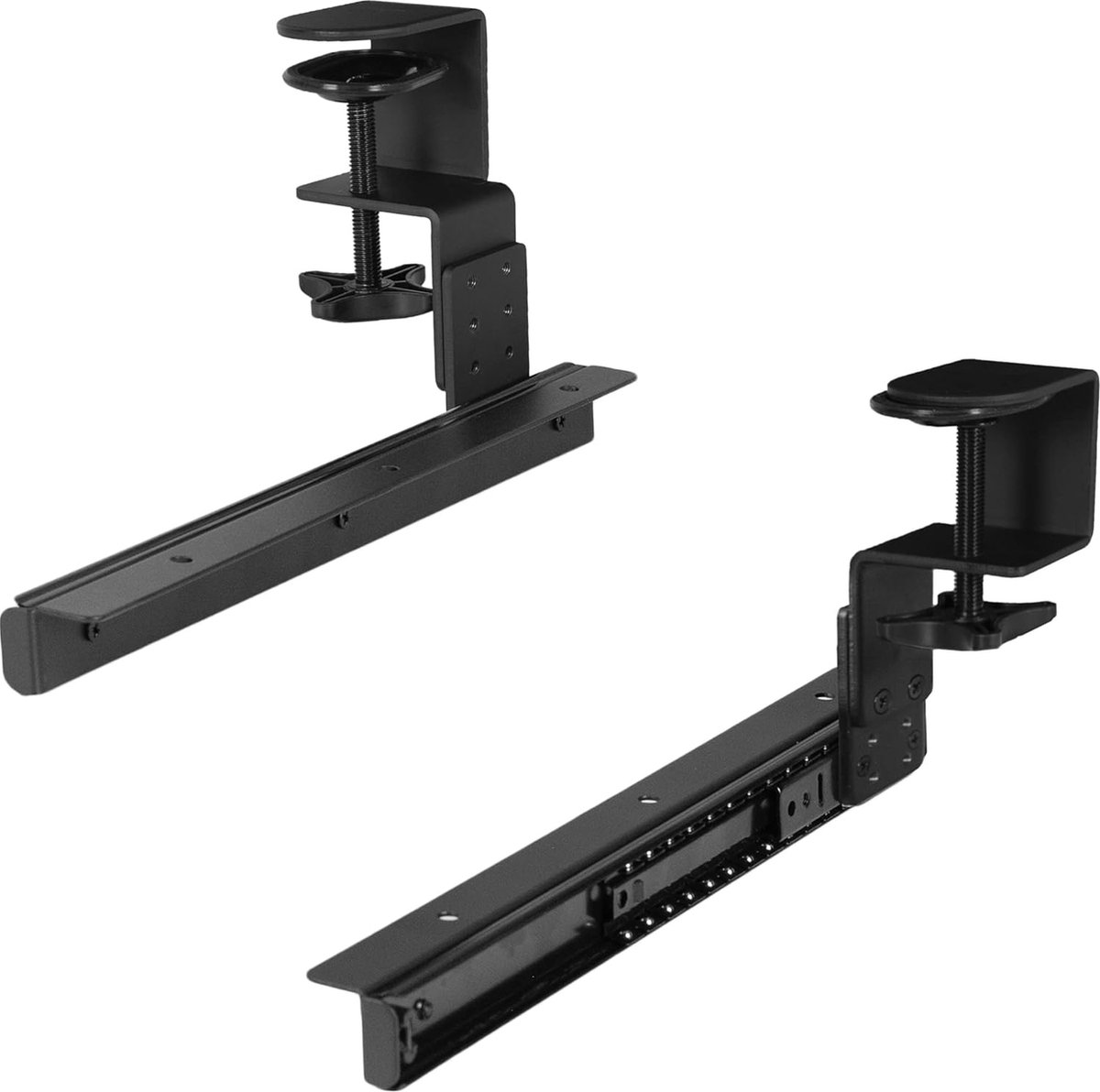 Luvetrex ® Verstelbare Klem en Uitschuifbare Railset voor Houten Toetsenbordlades Onder Bureau