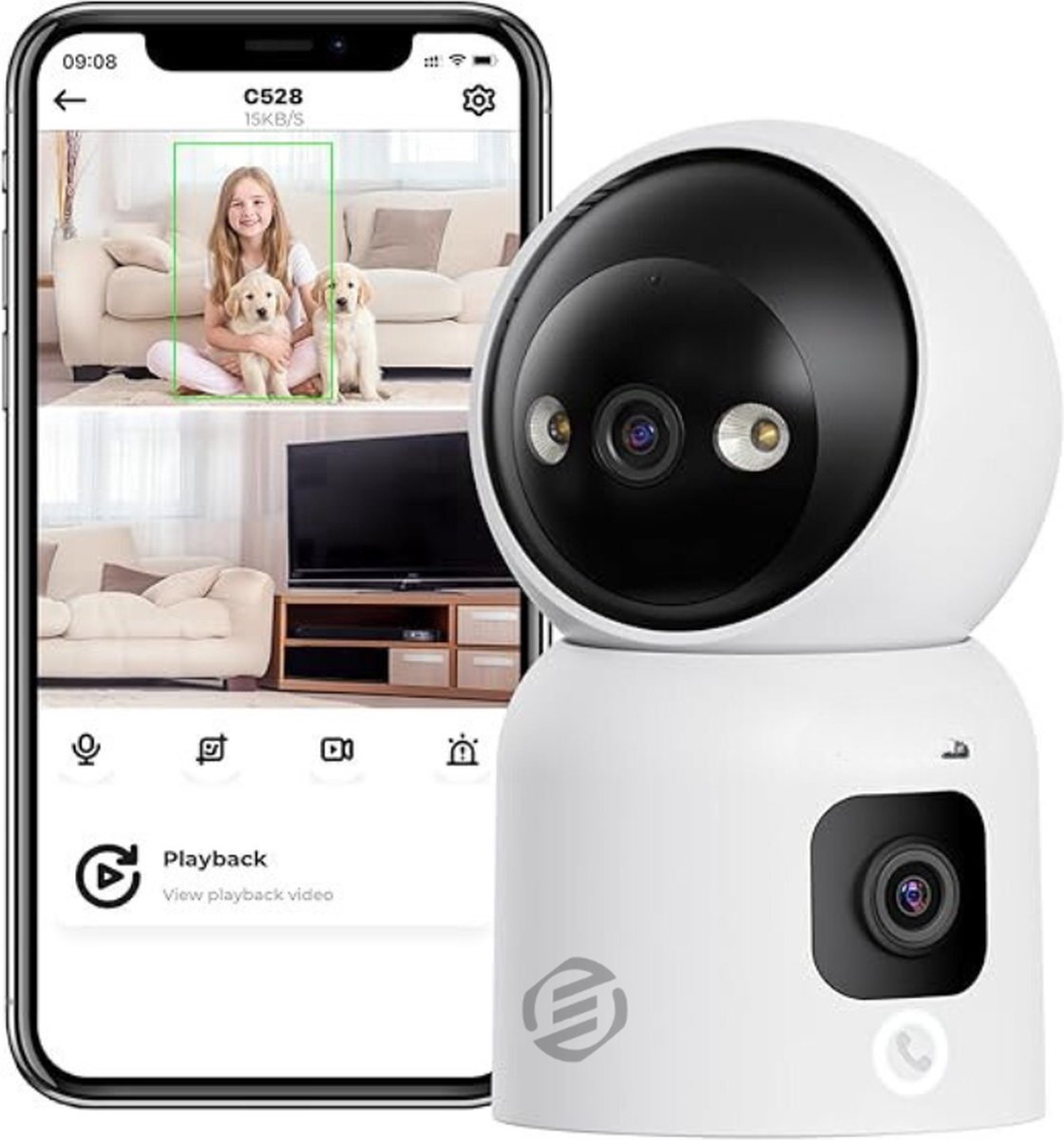 Equivera Honden Camera - Beveilingingscamera - Huisdiercamera - WiFi - Petcam - Eenvoudige Installatie - Indoor Camera