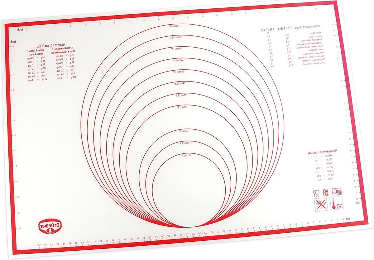 Multifunctionele Bak- en Uitrolmat van Glasvezelversterkte Platina Siliconen - 60 x 40 cm