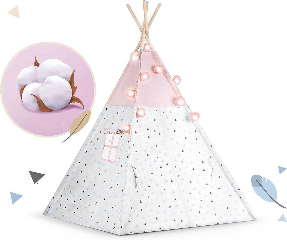 Speeltent Voor Kinderen - Tipi Tent Montessori Stijl Slinger Kerstverlichting Afdekking Natuurlijke Materialen Eenvoudig Op Te Zetten Stabiele Constructie Inclusief 3 Kussens Isolatiemat 356875 Speeltent Voor Kinderen - Tipi Tent Montessori Stijl Slinger Kerstverlichting Afdekking Natuurlijke Materialen Eenvoudig Op Te Zetten Stabiele Constructie Inclusief 3 Kussens Isolatiemat 356875