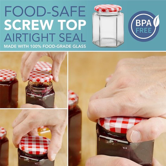 Bocaux 237ml Lot De 8 Bocaux Mason En Verre 237ml - Couvercles Hermétiques - Épices, Confitures, Cadeaux Bocaux Verre Hermétiques