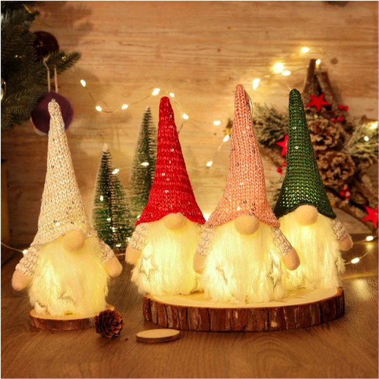 4 Packs kerstboom handgemaakte opknoping kabouters ornamenten, handgemaakte vakantie Xmas Elf decoratie Zweedse pluche tomte gevulde tafel pop Elf beeldje boerderij gelaagde lade Deco