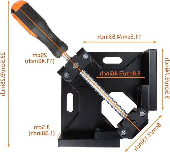 LTDOOIT Klem, set van 4 - 90 graden haakse klem voor houtbewerking, verstelbaar doe-het-zelf handgereedschap - aluminium, rood