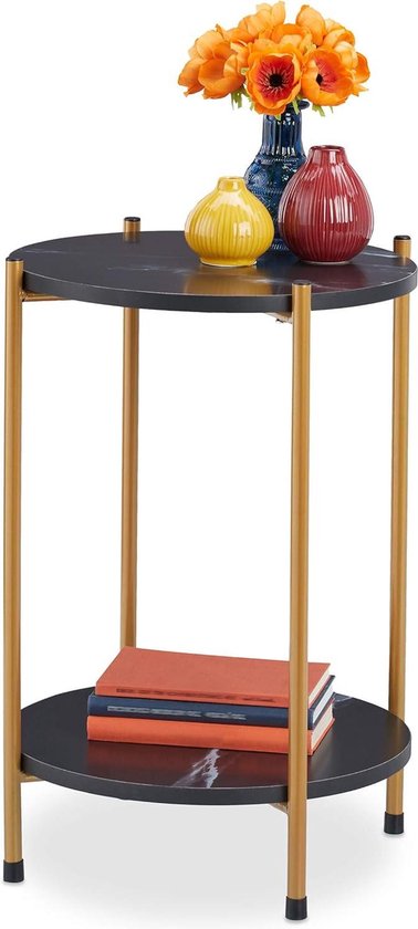 Tribesigns Moderne goud-witte consoletafel, 100 cm entree, hal, foyer, accenttafel met kunstmarmerfineer voor woonkamer