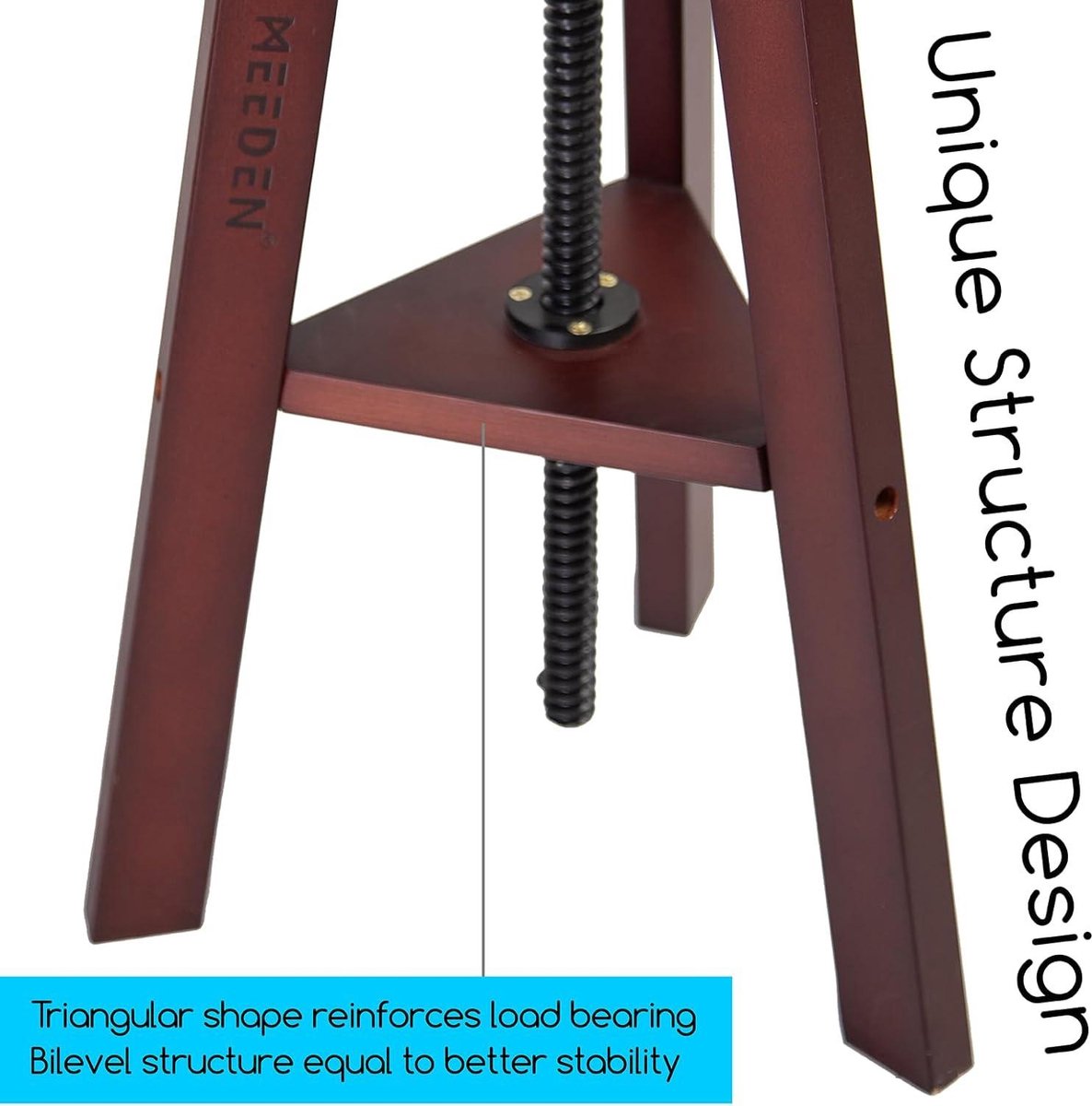 MEEDEN Houten tekentafel en krukset, kunstenaarskruk en knutseltafel met verstelbare hoogte, kantelbaar tafelblad voor kunstwerken, grafisch ontwerp, lezen, schrijven