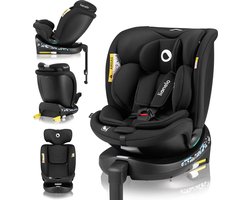 Lionelo Navy i-Size Autostoel 40-150 cm - 360° Draaibare ISOFIX Autostoel - EasyTurn - Achterwaarts tot 105 cm - RWF & FWF - Verstelbare Rugleuning - Dri-Seat Ventilatie - R129 Goedgekeurd - Comfortabele Brede Zitting