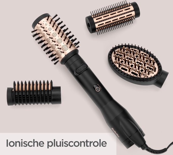 BaByliss Big Hair Luxe Föhnborstel AS970E - Multistyler met 4 opzetstukken - Roterende 50mm opzet - Ionische Krulborstel - Evenredige luchtverdeling - Coolshot [Airstyler]