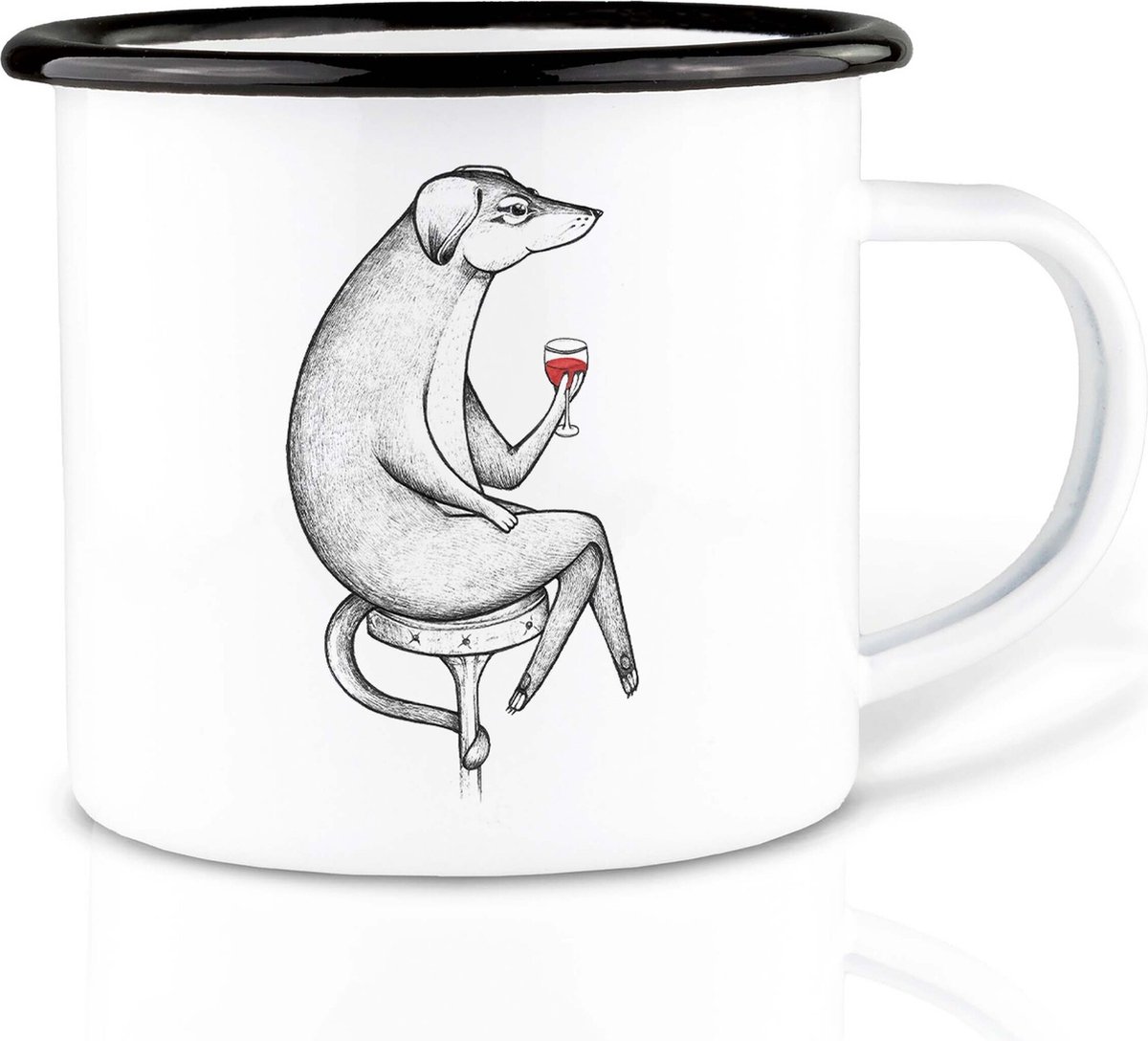 Handgemaakte emaille mok Jacques 300ml