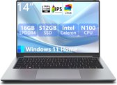 Hot Pepper Chili R14B Laptop - 16GB RAM - 512GB SSD - 3.4 GHz - Intel® N100 - Quad Core - Windows 11 Home - Ultrabook - 4K - 14 inch