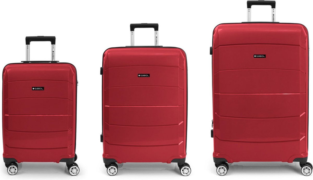 Gabol Midori 4 Rollen Kofferset 3st. - Harde bagage - Combinatieslot - red