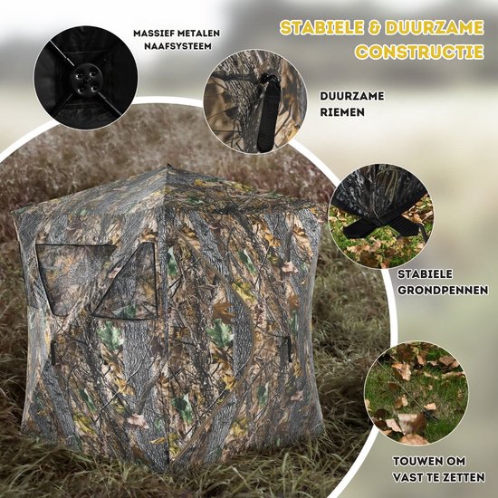 Costway Draagbare Pop-Up Camouflage Jacht tent Voor 3 Personen - Tent Jachtuitrusting - 180 x 200 x 167 cm van Costway — afbeelding 3