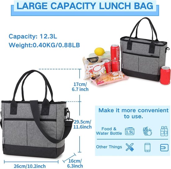 LSLJS Sacs à Lunch Isolés Avec Bandoulières Pour Femmes/hommes