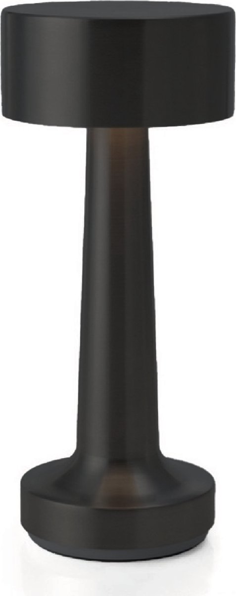 Luxus Europe - Draadloze Tafellamp Touch - Sara - Zwart - 21cm - Tafellamp Slaapkamer - Decoratieve tafellamp - Oplaadbaar - Dimbaar