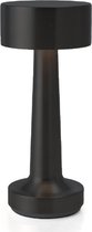 Luxus Draadloze Tafellamp Oplaadbaar - Sara - Zwart - 21cm - Decoratieve tafellamp - Tafellamp slaapkamer - Bureaulamp - LED - Touch - Dimbaar - Draadloos - Oplaadbaar