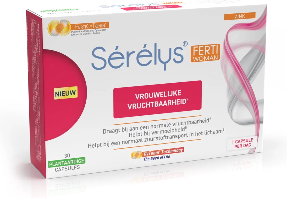 Goedkoopste Sérélys FERTI WOMAN - 30 Capsules op basis van Pollenextracten - Vruchtbaarheid vrouw - Zwanger worden - Draagt bij aan een normale vruchtbaarheid