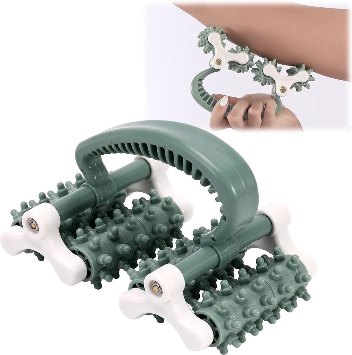 Goedkoopste Massage - Massage apparaat - massage stok - Accessoires - Anti Cellulite Massage Roller Tool - Fasciaroller voor benen - Rolling Stick voor spieren Bloedstroomvergroter Fascia - Deep Tissue Release voor rug, nek, schouders, taille, Groen