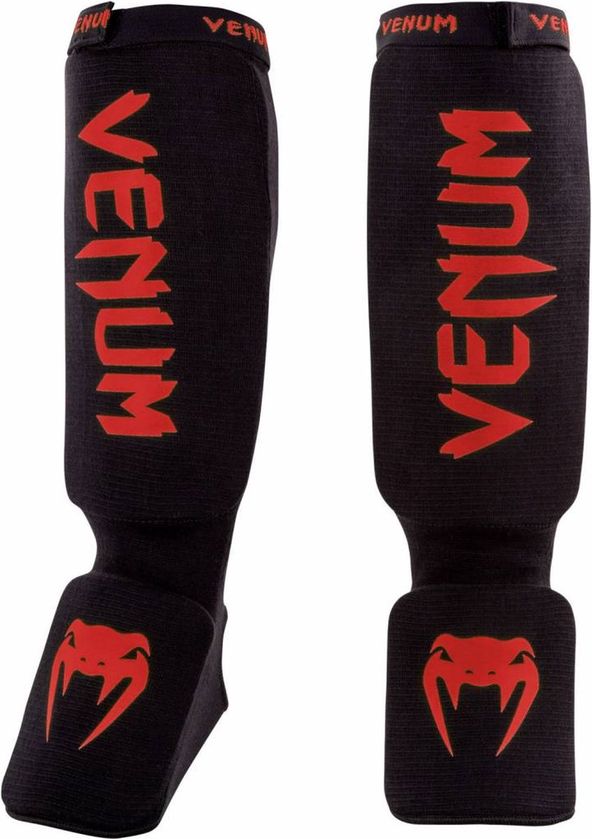 Venum Kontact Shin Guards Scheenbeschermers Zwart Rood - L