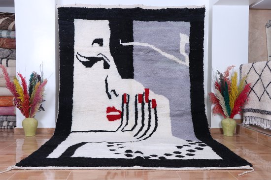 Tapis berbère tissé à la main '' Beni Ourain '' - 150 x 240 cm - Uniek et fait main - Poils longs