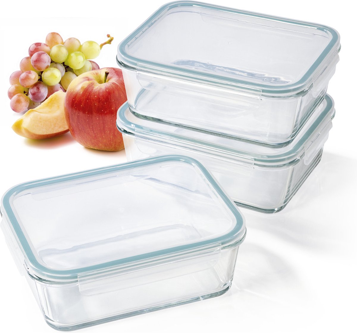 GOURMETmaxx glazen vershoudblikken click-it - 1600 ml