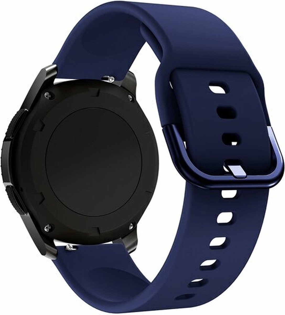By Qubix - Siliconen sportband 20mm - Donkerblauw - Geschikt voor Samsung Galaxy Watch 7 (40 & 44mm) - Galaxy Watch FE - Galaxy Watch 6 - Galaxy Watch 6 Pro - Galaxy Watch 5 - 5 Pro - Galaxy Watch 4 - 4 Classic - Active 2 - Watch 3 (41mm)