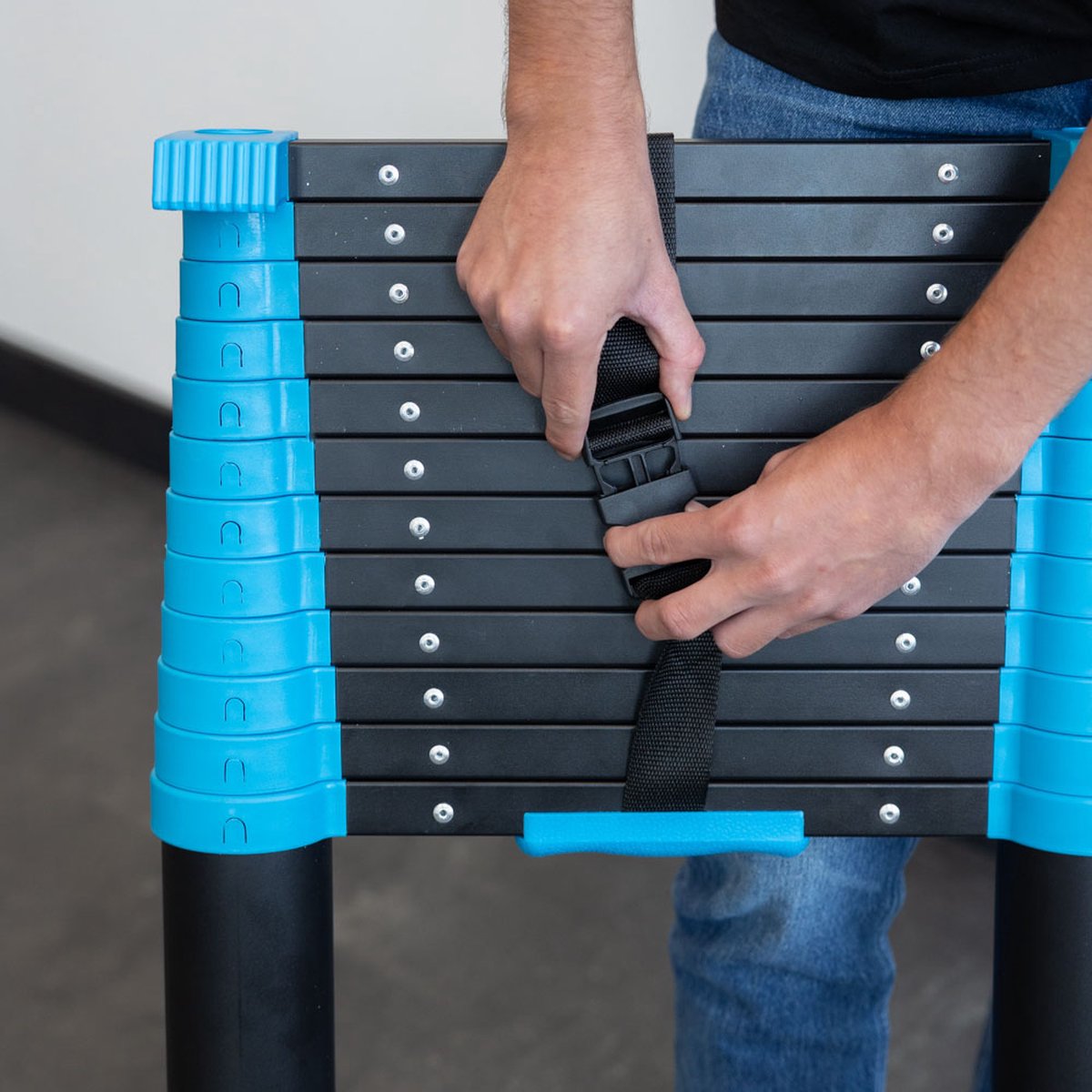 Telescoopladder Eurostairs | Vouwladder 4,1 meter | 14 treden met softclose – foto 5