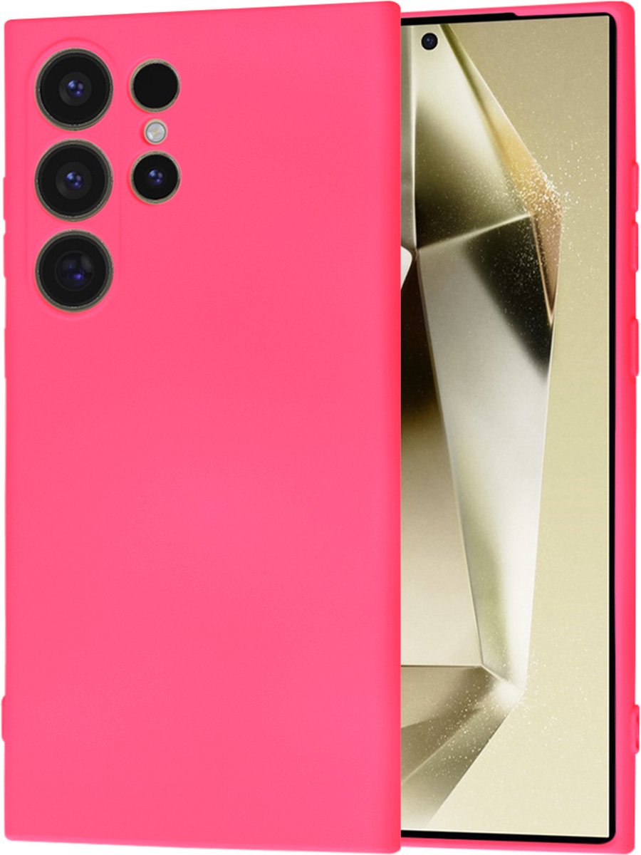 Techsuit Soft Flex Silicone Back Cover hoesje voor Samsung Galaxy S24 Ultra - Hot Pink
