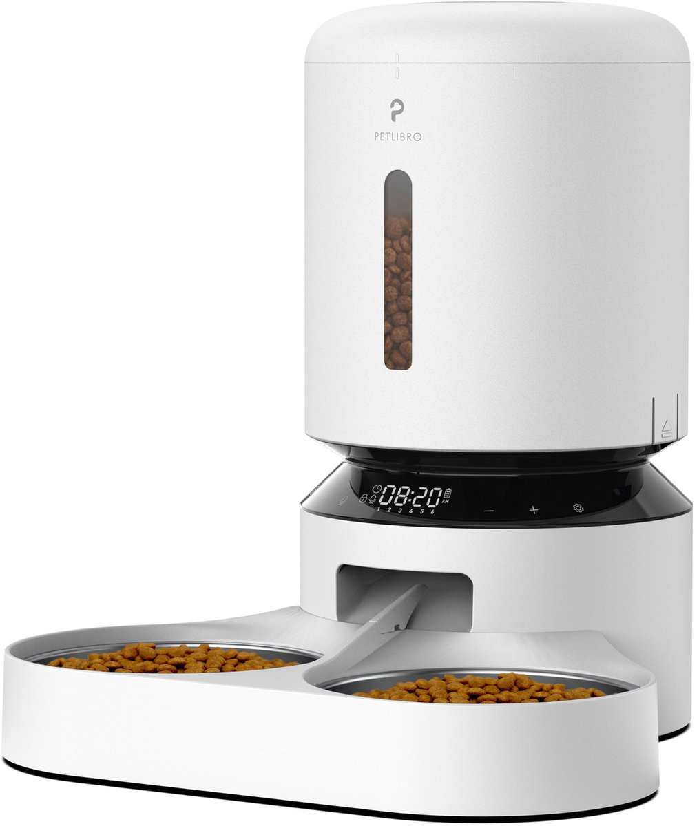 Petlibro Automatische Voerbak 5L Dubbel Wit - Petlibro - €99,90