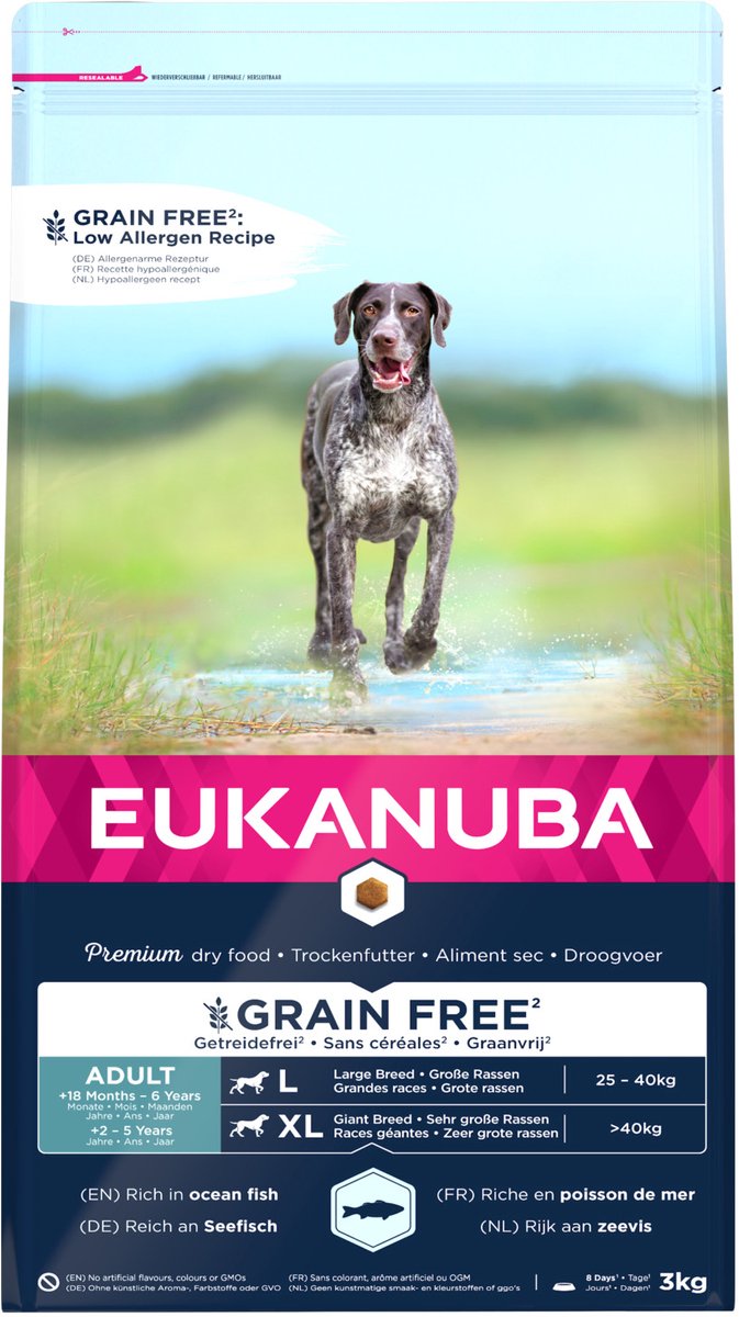 Eukanuba Adult L/XL graanvrij zeevis hondenvoer 3 kg