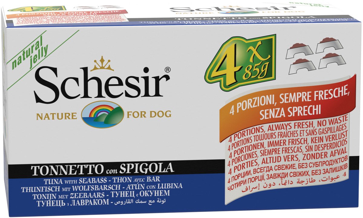 Schesir Schesir Hond Blik Multipack 4x85 g Tonijn&Baars