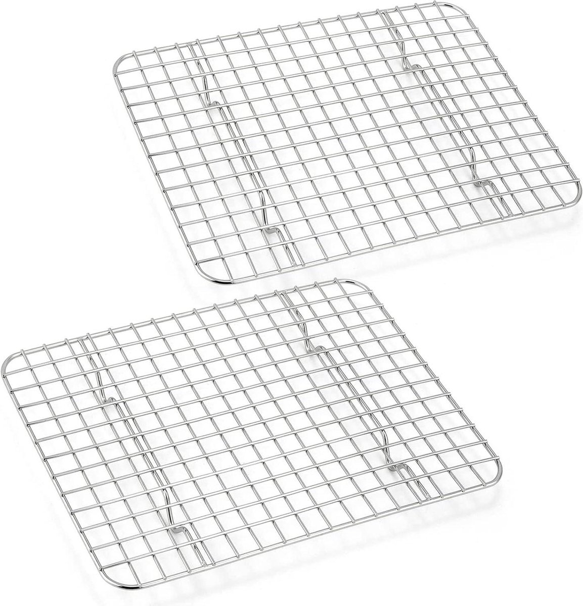 Roestvrij staal keukenrooster - Afkoelrooster gezond en duurzaam - Vaatwasmachinebestendig - Herbruikbaar bakrooster - Bakken grillen koelen - 298 cm - 2 stuks bakrooster