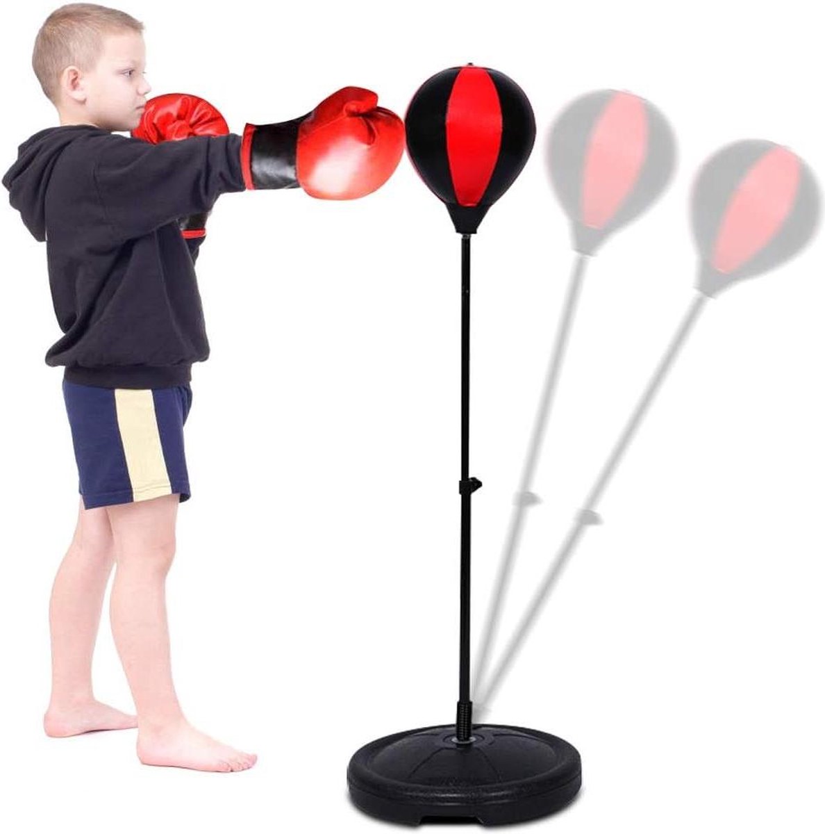 Instelbare Staande Bokszak voor Kinderen met Bokshandschoenen - Fitness en MMA