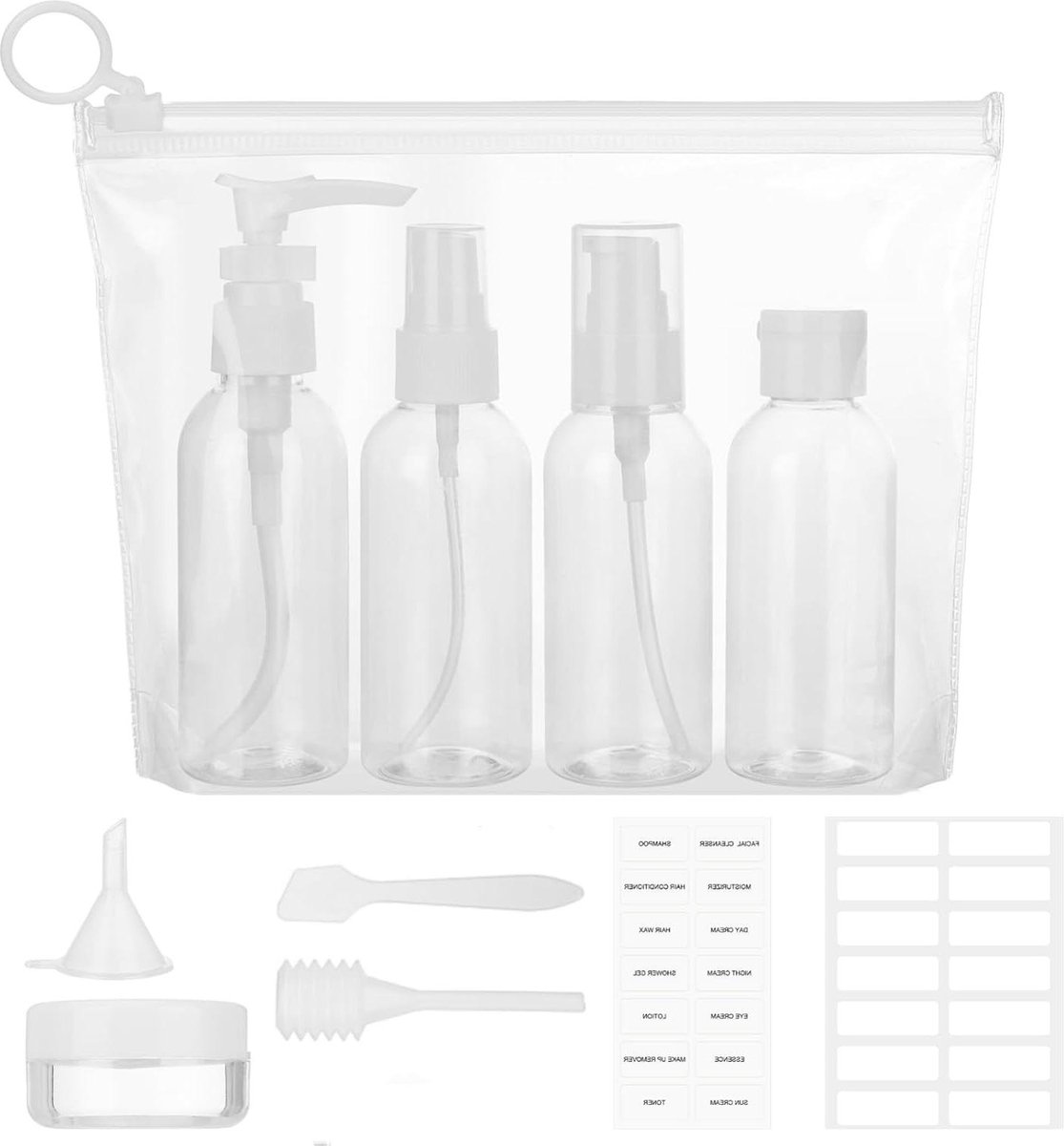 80 ml Lege Reisflessen Navulbare Reisset voor Handbagage 11 stuks reisflesjes handbagage