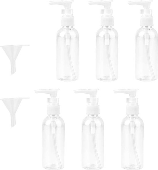 10 stuks 100 ml reisflesjes set (5 x flessen met flip-cap, 5 x 10 stuks 100 ml reisflesjes set (5 x flessen met flip-cap, 5 x