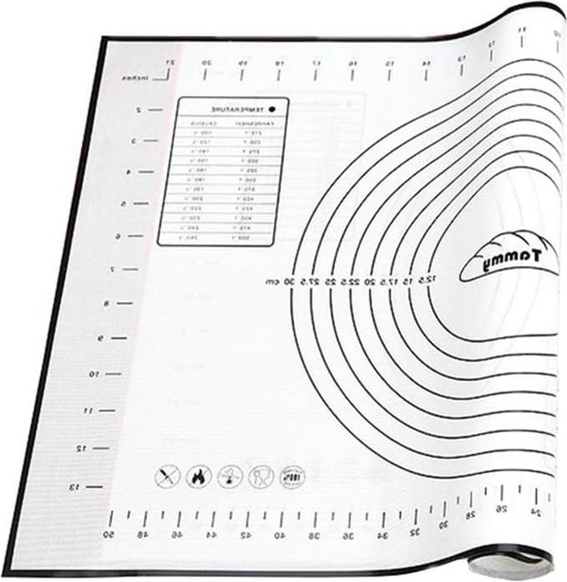 Siliconen Bakmat Groot 30 X 40 Cm Niet Stick Niet Slip Metingen Makkelijk Te Reinigen Zwart