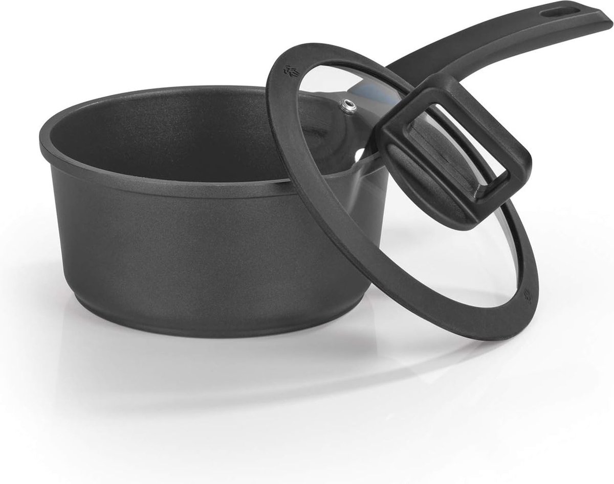 Gegoten Aluminium Steelpan 18 cm met Warmte-indicator en Siliconen Deksel