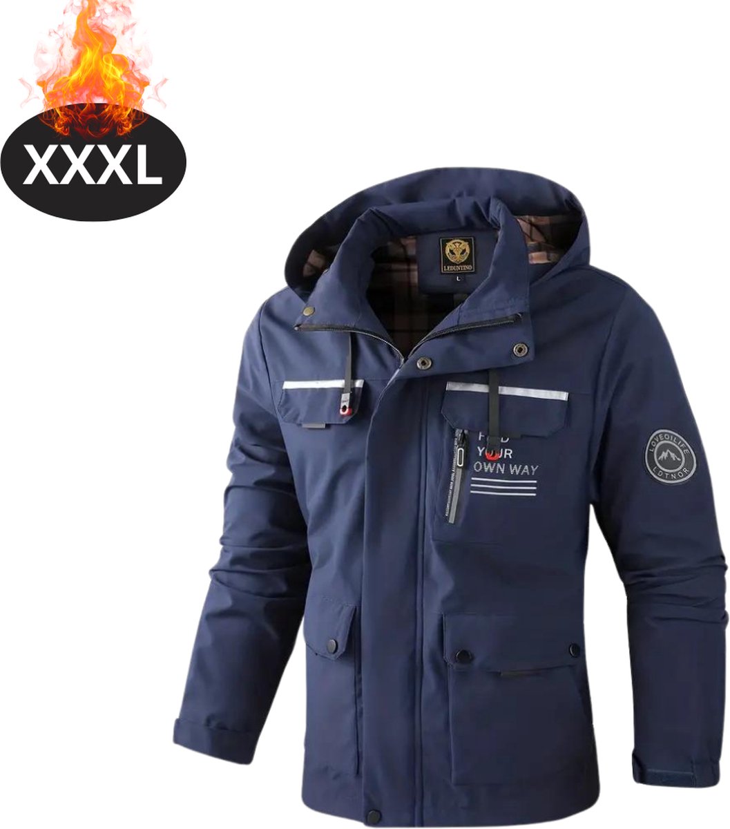 Livano Windjas Voor Heren Windjack Waterdicht Jas Met Capuchon Outdoorjas Volwassen Bluaw