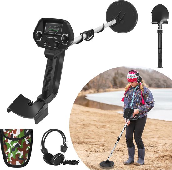 YRHome Metaaldetector voor kinderen, met lcd-display, hoge gevoeligheid, voor kinderen, beginners, schattenjacht in de open lucht, lichte metaaldetector met draagtas en graf, type A