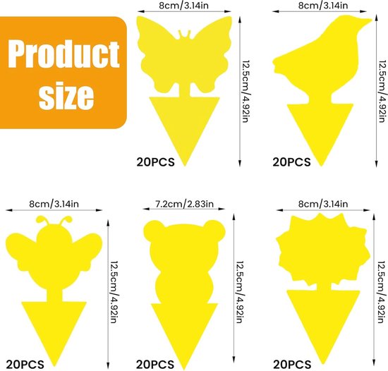 100 Stuks Gele Stickers voor Ongediertebestrijding - Effectief Tegen ...