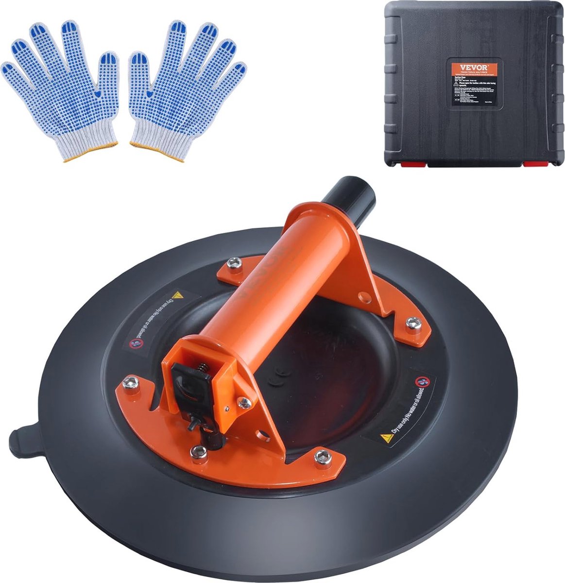 Industriële Tegelzuignap 254 mm - Krachtige Zuignap voor Glas, Graniet en Hout - Ergonomische Handgreep & Dubbellaagse Opbergdoos